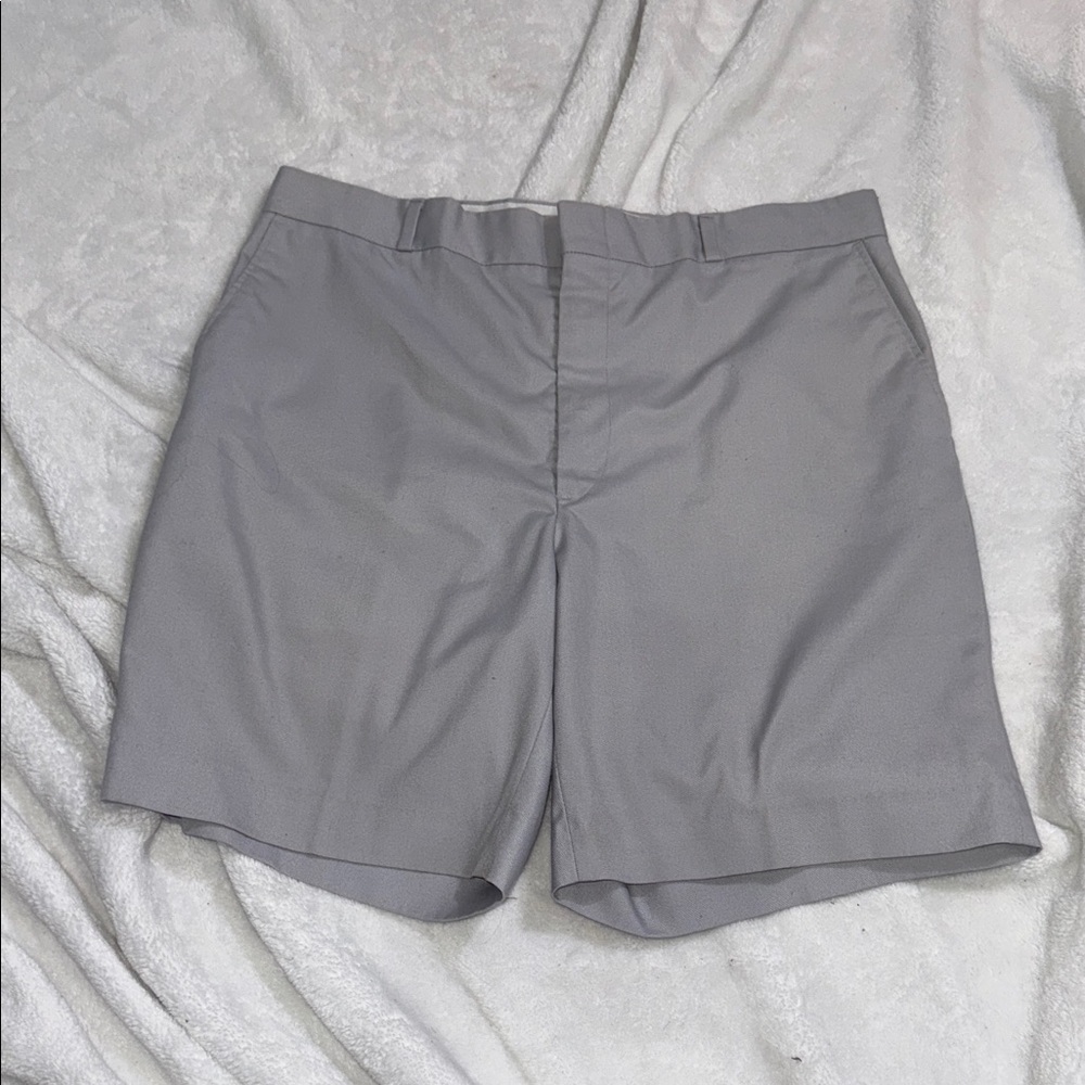Classic Gray Men's Flat Front Shorts